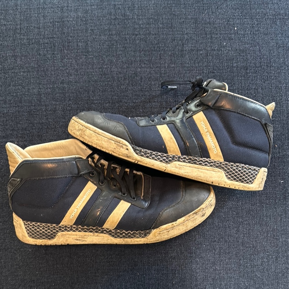 Y3 high top navy used sneakers size 12